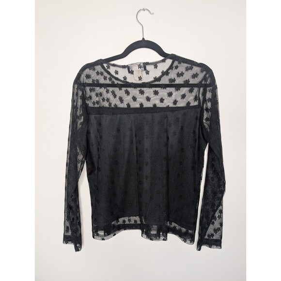 Vintage See Through 90 S Black Top sz M - Picture 2 of 6